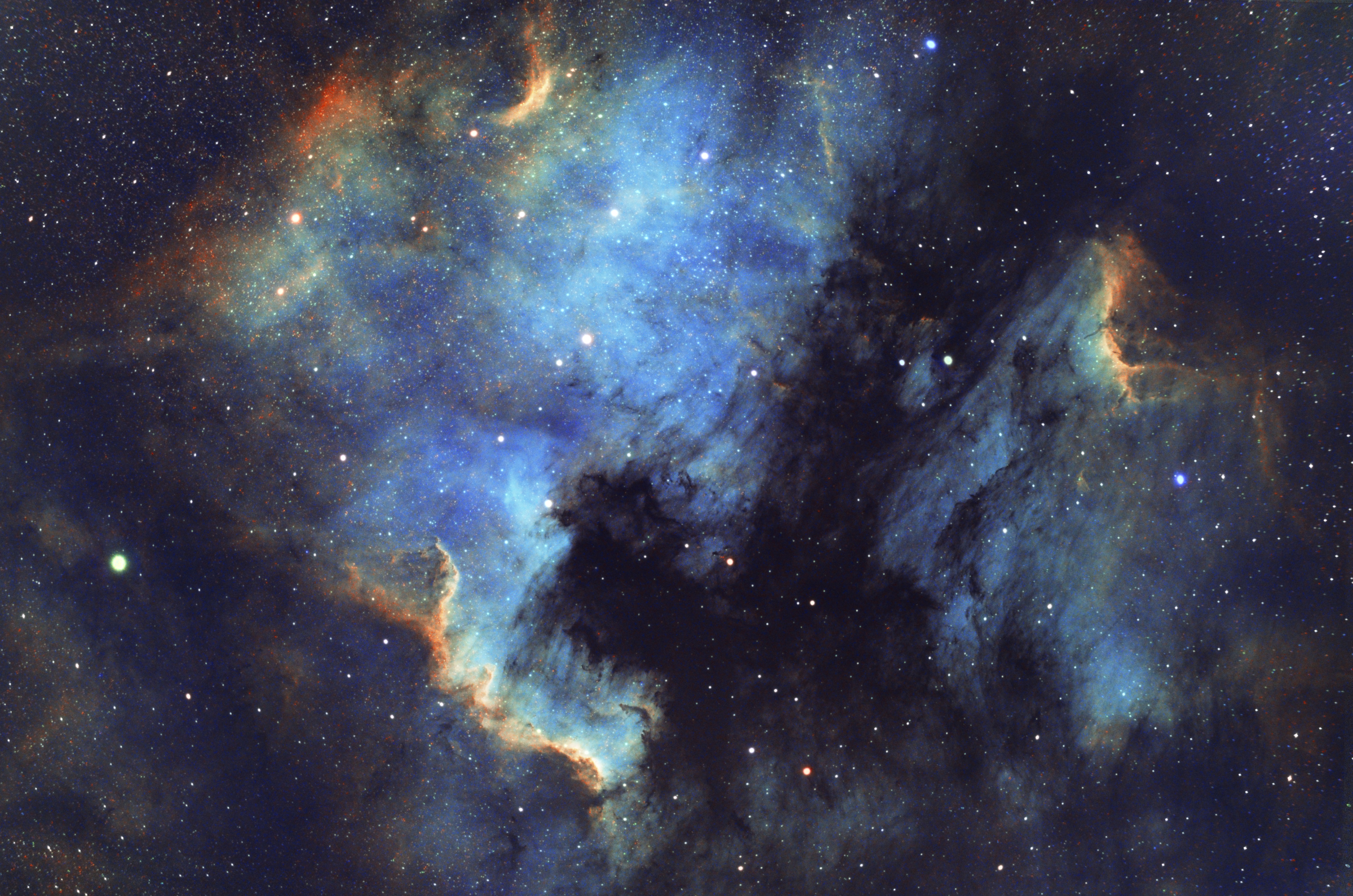 photo of the North America and Pelican Nebula